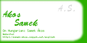 akos samek business card